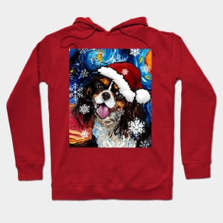 Tri Color Cavalier King Charles Spaniel Santa Hoodie